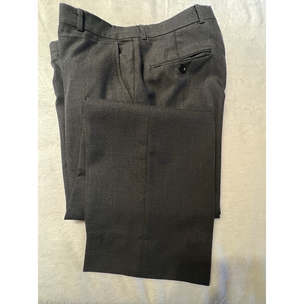 Stafford 46R 33x28.5 Solid Charcoal Gray Suit Nailhead - Picture 9 of 16